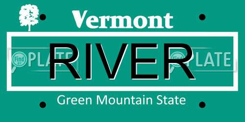 RIVER Vermont License Plate