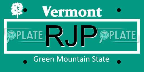 RJP Vermont License Plate