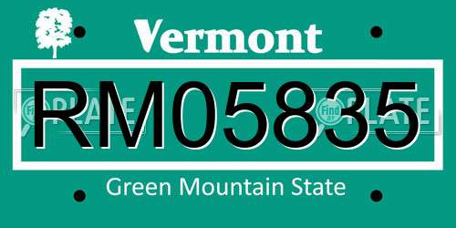 RM05835 Vermont License Plate