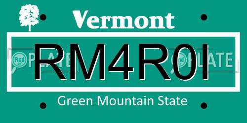 RM4R0I Vermont License Plate