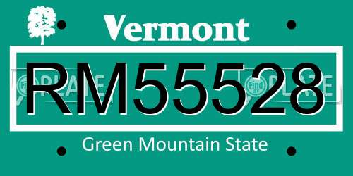 RM55528 Vermont License Plate