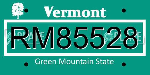 RM85528 Vermont License Plate
