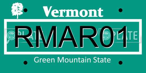 RMAR01 Vermont License Plate