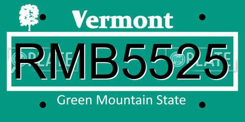 RMB5525 Vermont License Plate