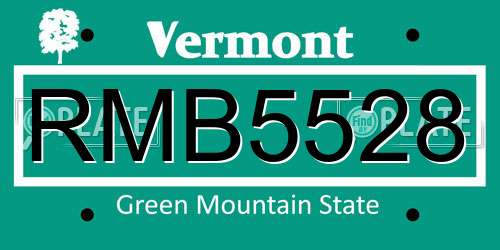 RMB5528 Vermont License Plate