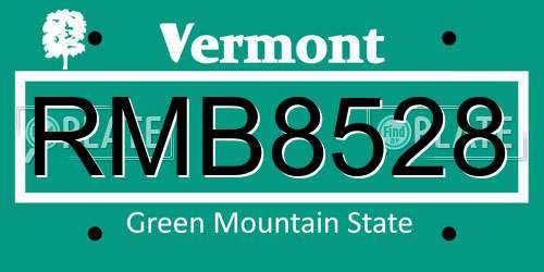 RMB8528 Vermont License Plate