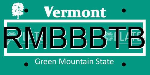 RMBBBTB Vermont License Plate
