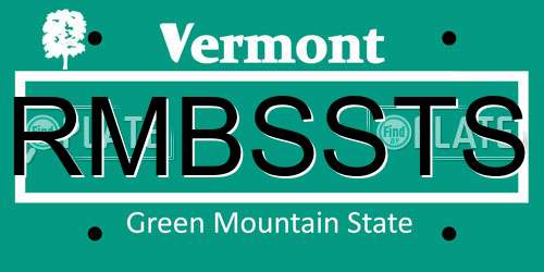RMBSSTS Vermont License Plate