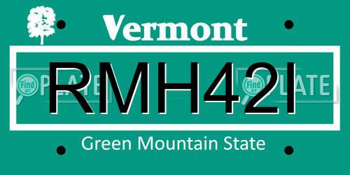 RMH42I Vermont License Plate