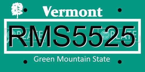 RMS5525 Vermont License Plate