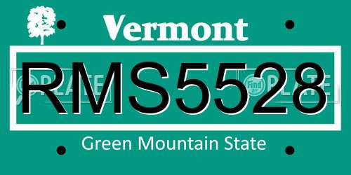 RMS5528 Vermont License Plate