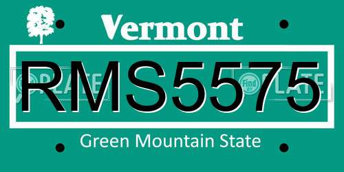 RMS5575 Vermont License Plate