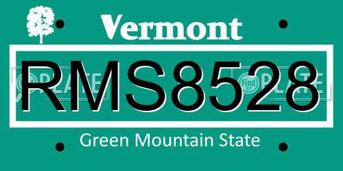 RMS8528 Vermont License Plate