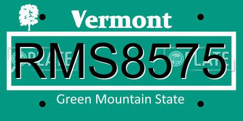 RMS8575 Vermont License Plate