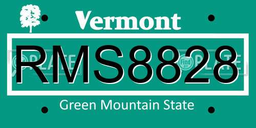 RMS8828 Vermont License Plate
