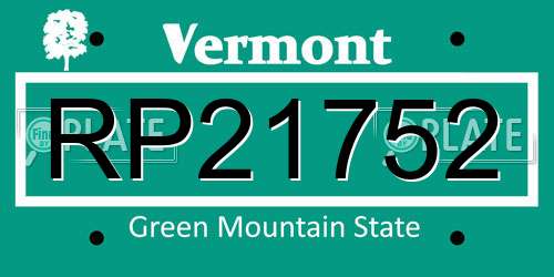 RP21752 Vermont License Plate