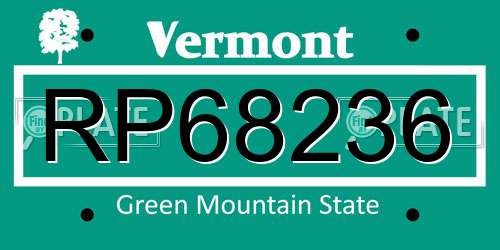 RP68236 Vermont License Plate