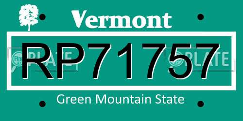 RP71757 Vermont License Plate