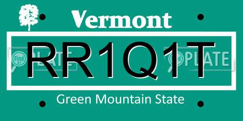 RR1Q1T Vermont License Plate