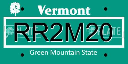 RR2M20 Vermont License Plate
