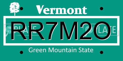RR7M2O Vermont License Plate