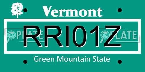 RRI01Z Vermont License Plate