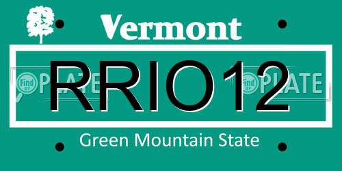 RRIO12 Vermont License Plate