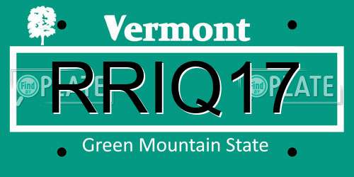 RRIQ17 Vermont License Plate