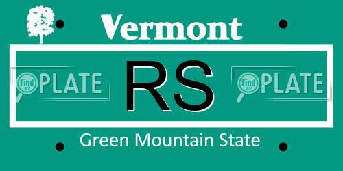 RS Vermont License Plate