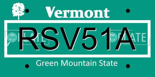 RSV51A Vermont License Plate