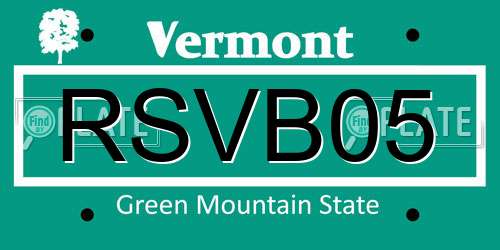 RSVB05 Vermont License Plate