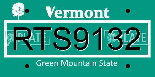 RTS9132 Vermont License Plate