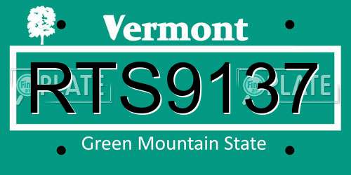 RTS9137 Vermont License Plate