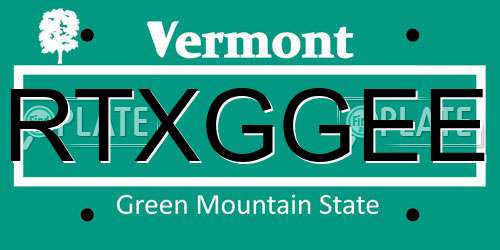 RTXGGEE Vermont License Plate