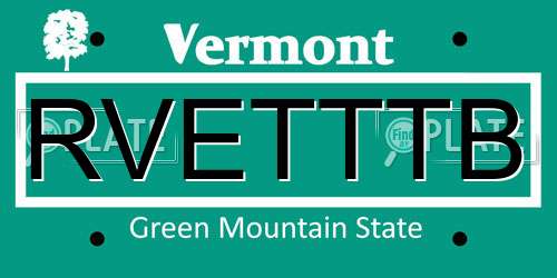 RVETTTB Vermont License Plate