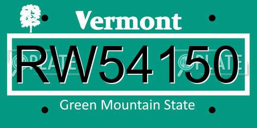 RW54150 Vermont License Plate