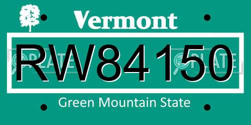 RW84150 Vermont License Plate