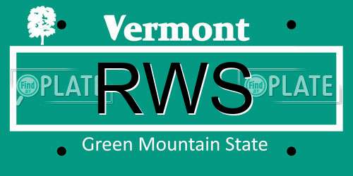 RWS Vermont License Plate