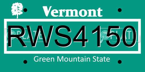 RWS4150 Vermont License Plate