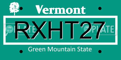 RXHT27 Vermont License Plate