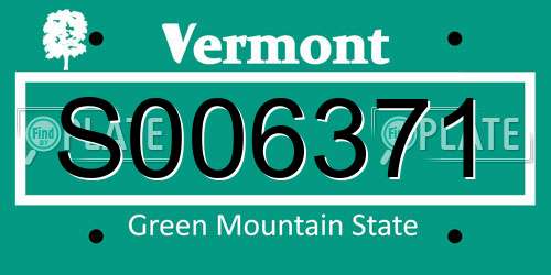 S006371 Vermont License Plate