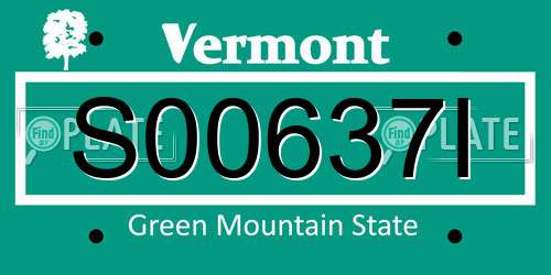 S00637I Vermont License Plate