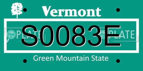 S0083E Vermont License Plate