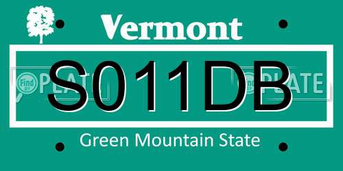 S011DB Vermont License Plate