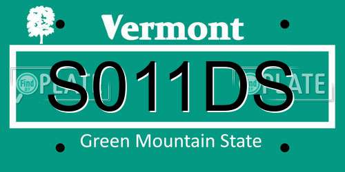 S011DS Vermont License Plate