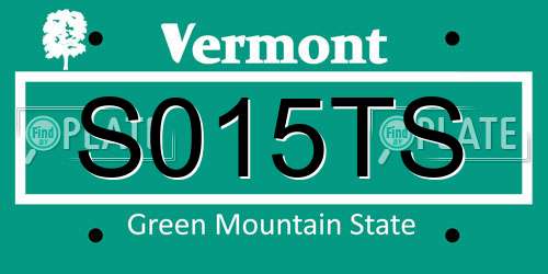 S015TS Vermont License Plate