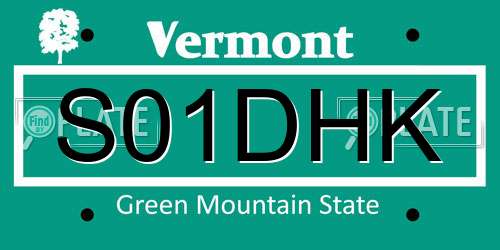 S01DHK Vermont License Plate