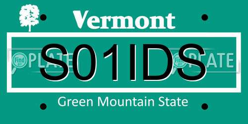 S01IDS Vermont License Plate