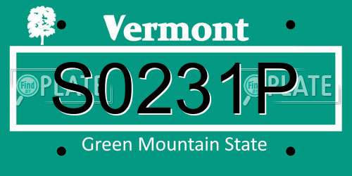 S0231P Vermont License Plate