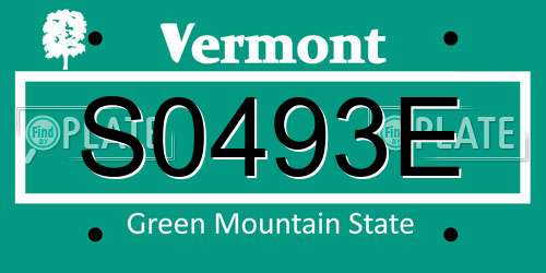 S0493E Vermont License Plate